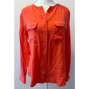 EQUIPMENT 100% Silk Slim Signature LS Button Down Blouse Size S